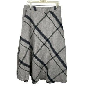 Gray Plaid A-Line Skirt